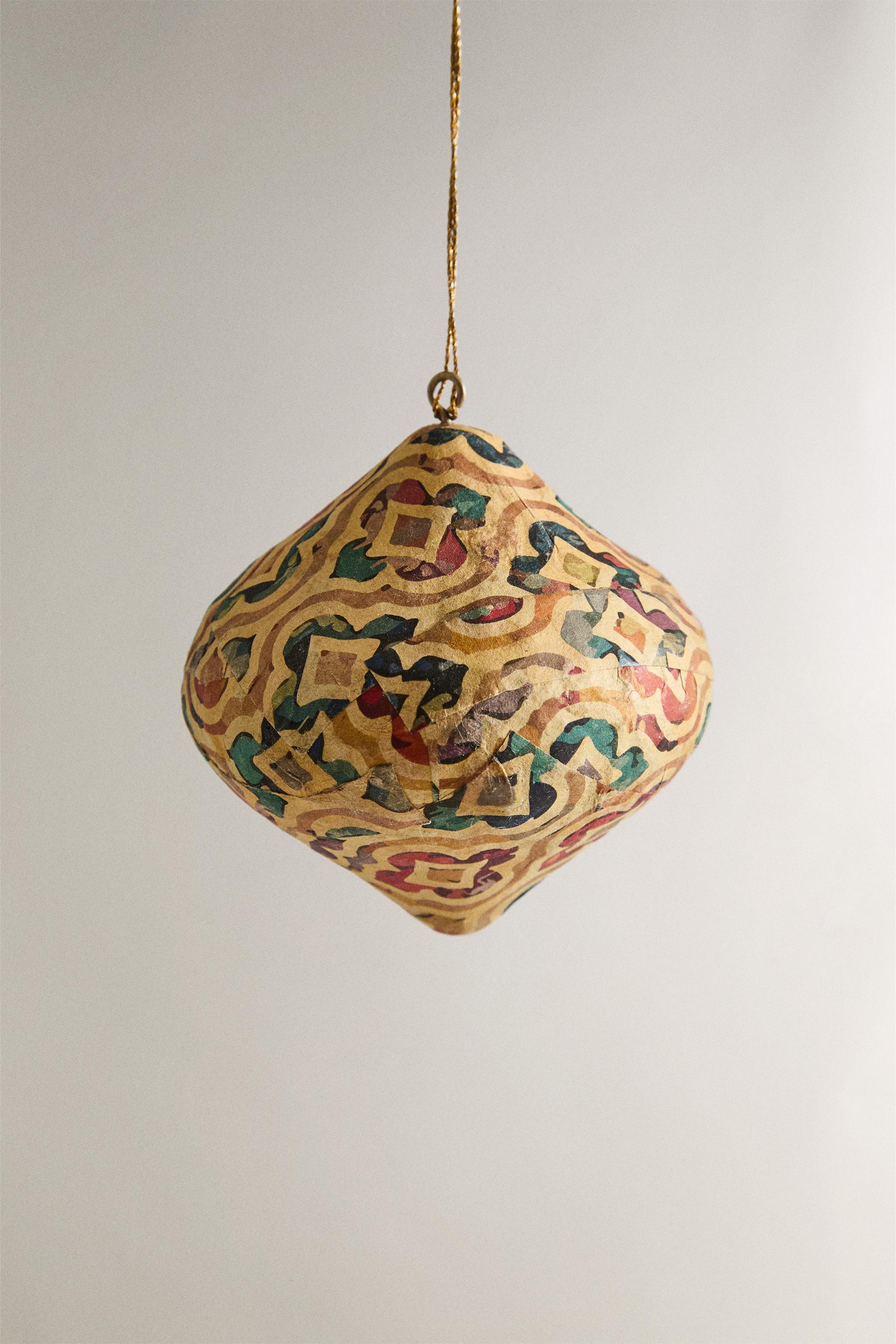 DIAMOND PRINT CHRISTMAS TREE ORNAMENT